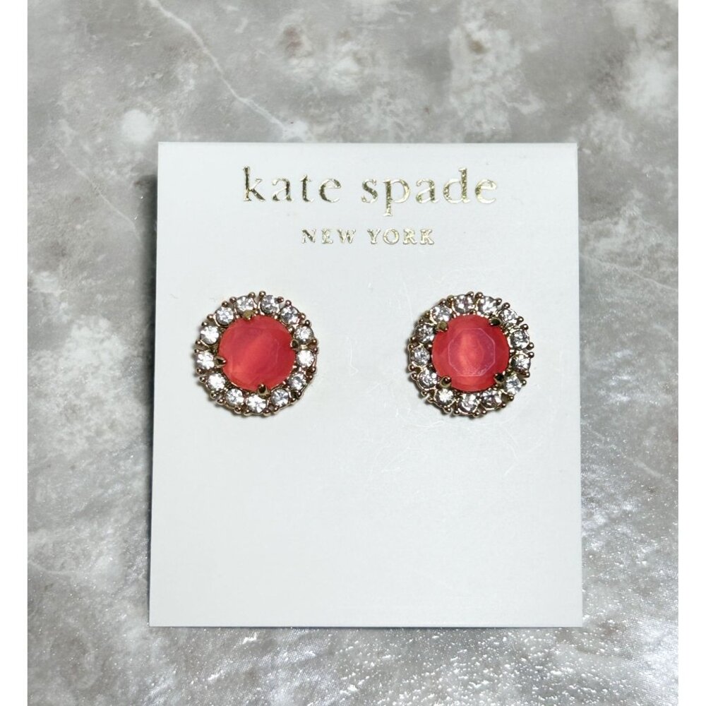 Kate Spade Secret Garden Pavé Stud Earrings in Pink - NWT